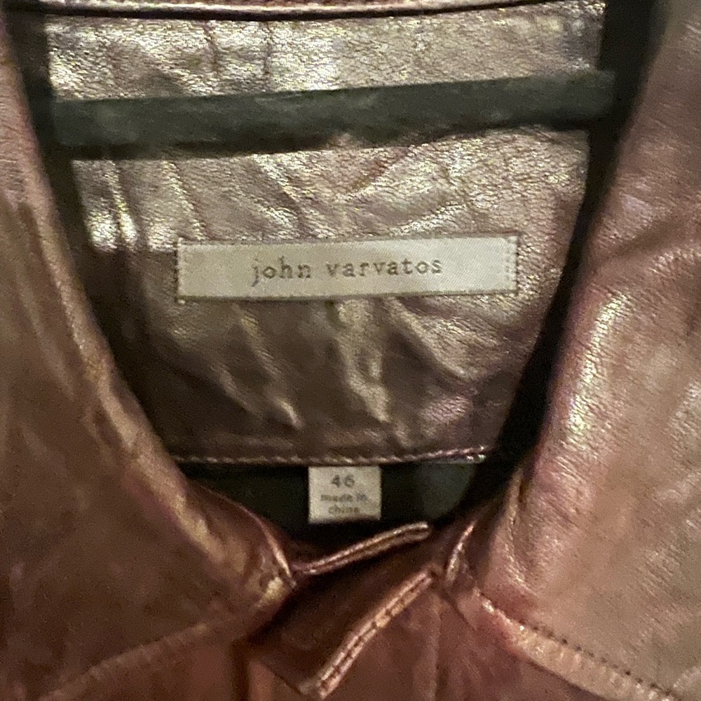 John Varvatos Deep Red Leather Jacket - Picture 2 of 5